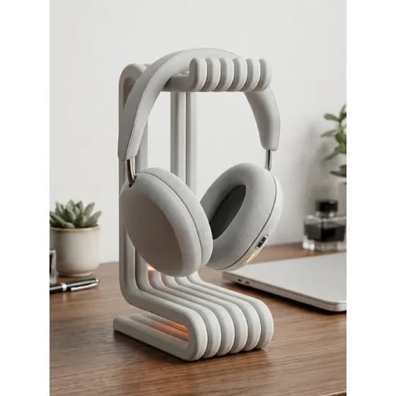 Suporte de Fone de Ouvido Gamer Design Orgânico – Headset Stand Moderno e Robusto