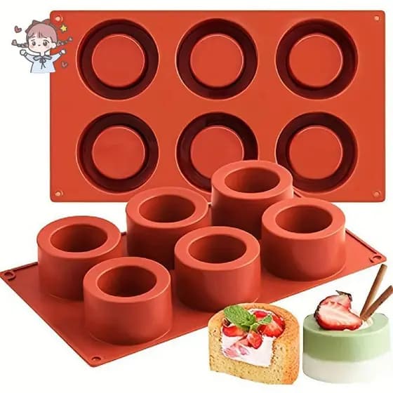Molde Redondo De Silicone Para Doces De Chocolate , Moldes Redondos Assar Bolo De Muffin , Sobremesa , Biscoito , Tigela