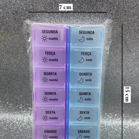 Porta-Comprimidos Organizador de Remédio Suplemento Diário Semanal Médico Moderno Portátil