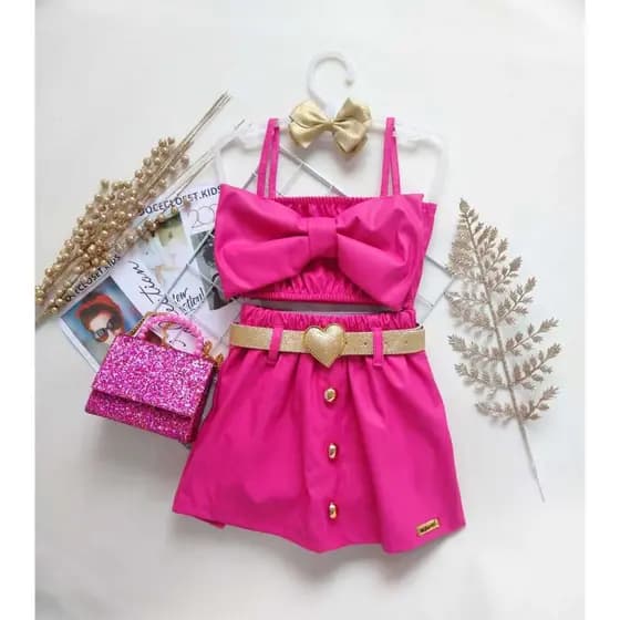 Conjunto Infantil Moda Bloguerinha Mini Diva Lançamento Conjunto de verão de Menina fresco calor Conjunto Infantil