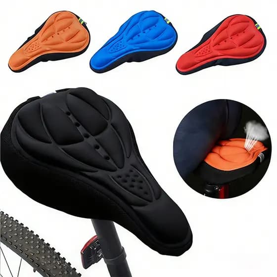 Capa Almofada para Selim Banco Bicicleta Gel 3D Confortável Ajustável Flexível Prática de Ciclismo