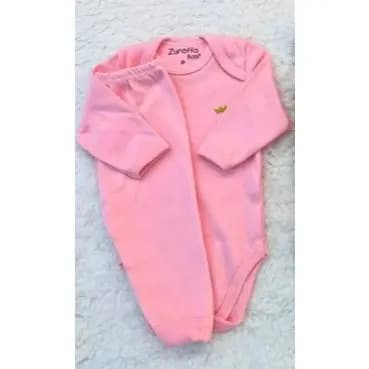 Kit 2 Peças Bebe Conjunto Meia Estação Confortável Body e Mijao MeninA 1 Body e 1 Mijao - P