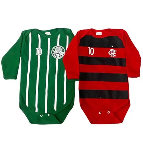 Body manga longa inverno, times temáticos bebê torcedor, roupas de bebê
