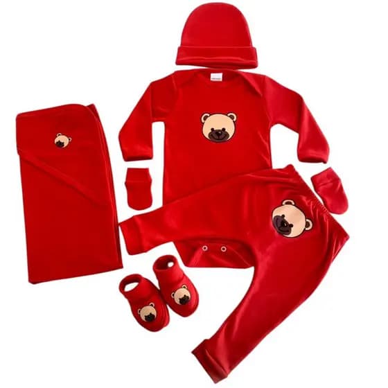 kit maternidade 6 peças ursinho-saída de maternidade-rescém nascido-roupas de bebê-temáticos rn