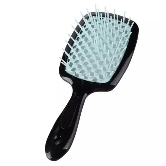 Escova de cabelo cacheado raquete azul/preto