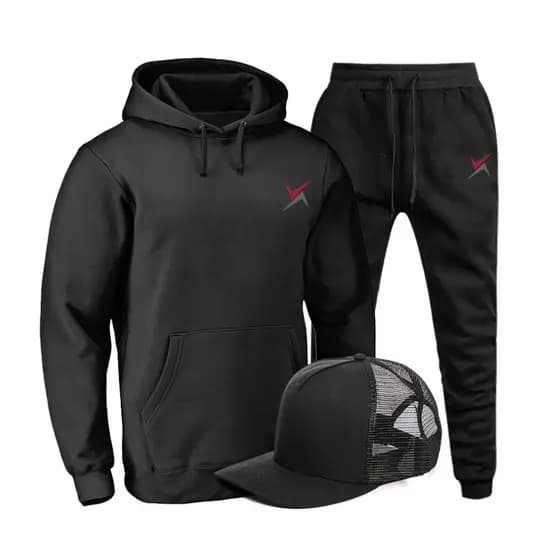Conjunto Blusa Casaco Calça Moleton Boné Extreme Preto