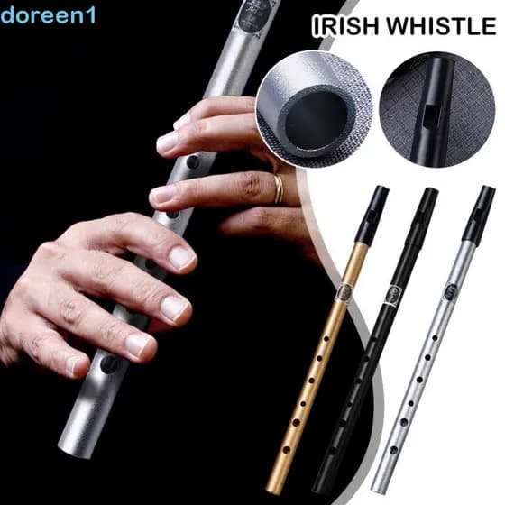 DOREEN Whistle Flauta Metal De Alta Qualidade C/D Chave Apito Irlandês Instrumento Musical Tone Tin Penny