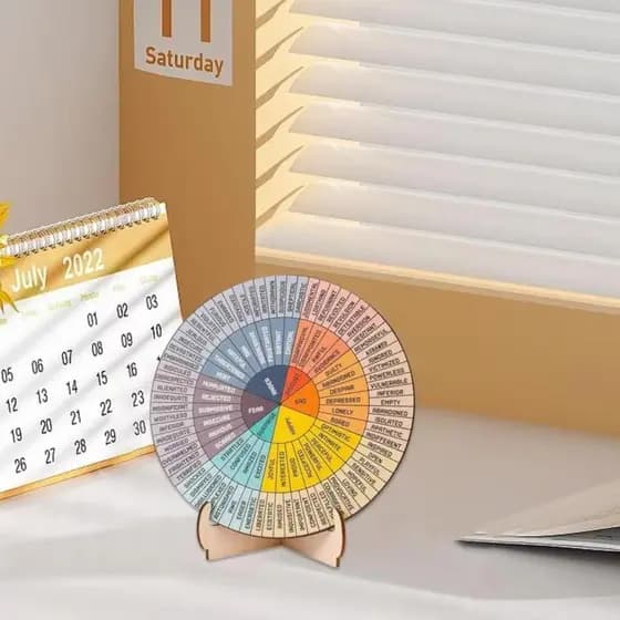 Roda De Sentimentos , Gráfico De Emoções De Escritório De Saúde Mental , Decoração De Mesa , Com Suporte