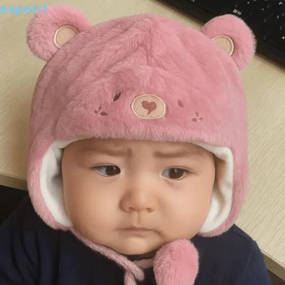 Chapéus De Urso Para Bebês EXPEN , Gorro Macio De Inverno Recém-Nascidos Quente Proteção De Ouvido , Lã De Meninos E Men