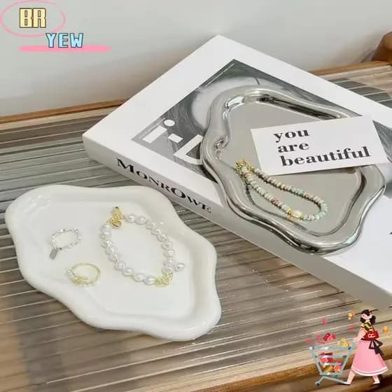 Bandeja De Joias YEE , Mini Placa De Armazenamento De Plástico , Exibição Em Formato De Nuvem Ins , Relógios/Chaves