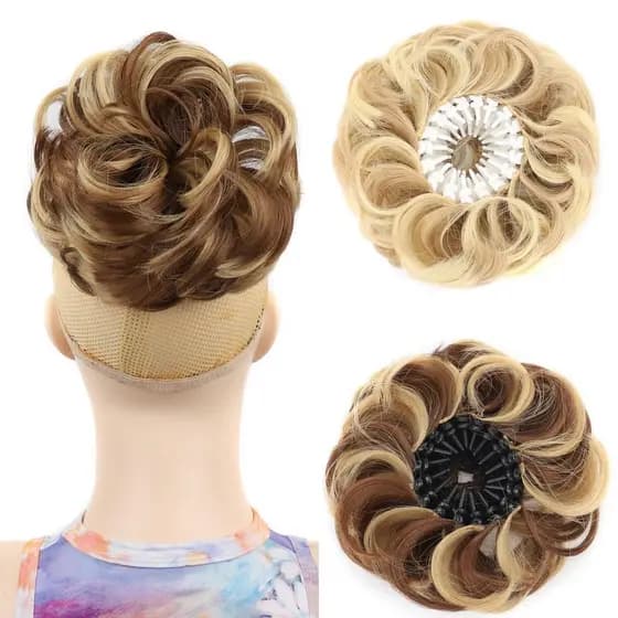 MXFASHIONE Extensões De Coque De Cabelo Bagunçado , Elásticos Sintético Updo , Naturais