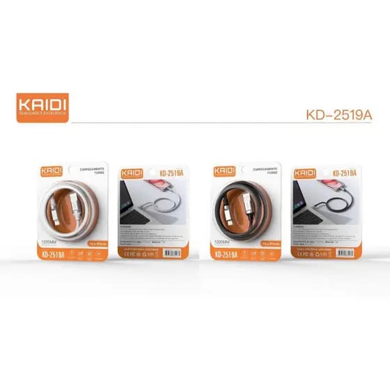 CABO KAIDI IPHONE KD-2519A COR PRETO