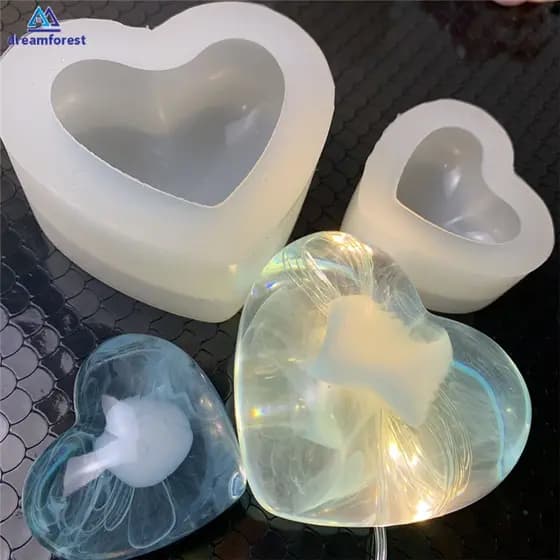 Molde De Silicone 3d Coração Amor Aroma Gypsum Gesso Molde De Silicone