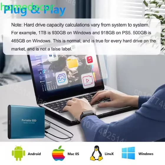 Popular SSD Externo Super Rápido 2TB/4TB/128TB/256TB USB3.2 Tipo-C Unidade De Estado Sólido De Transferência De Dados De