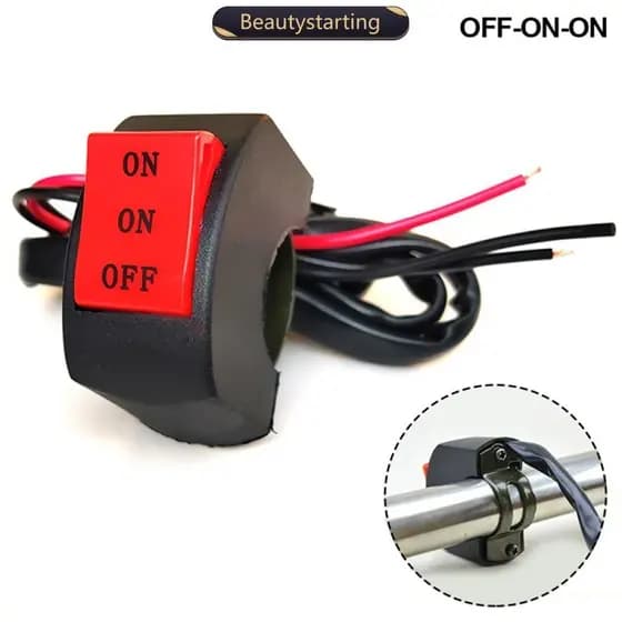 Motocicleta Guid Guidão LED Interruptor De Farol Longe Próximo A Três Linhas Botão De Luz De Condução De M3O3
