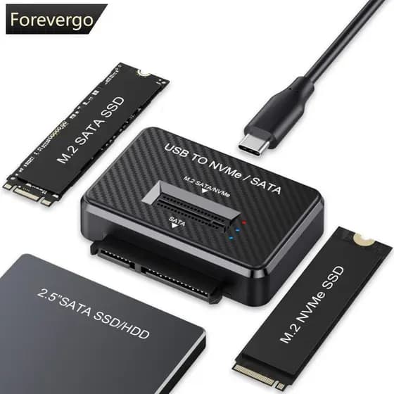 FOREVERGO M . 2 SSD Leitor NVMe SATA Protocolo Duplo USB 3.1 10Gbps Base De Encaixe Externo Suporta 2230 2242 2280 22110