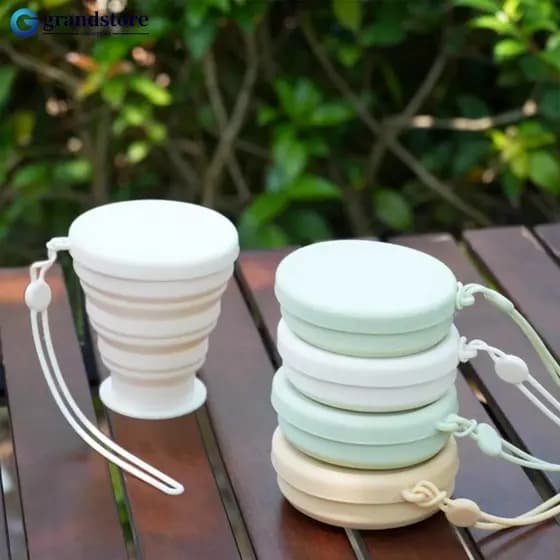 GRANDSTORE 250ml Portátil Dobrável Copo De Água Grau Alimentício Silicone Caneca Acampamento Beber Para Ao Ar Livre Aces