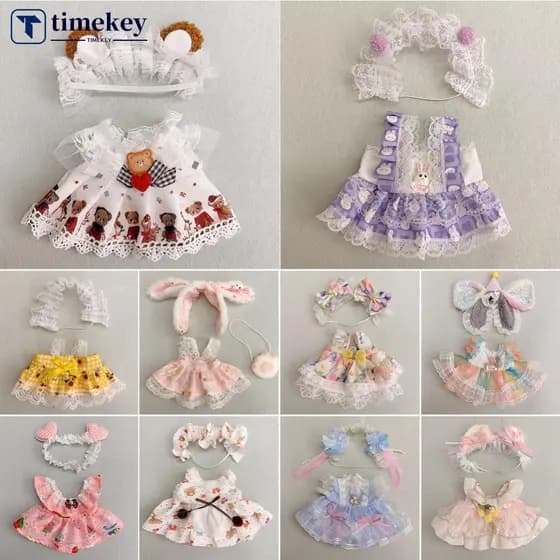 TIMEKEY Para 20CM Algodão Boneca Macacão Dos Desenhos Animados De Pelúcia Substituição Roupa Jogando Casa Acessórios Min
