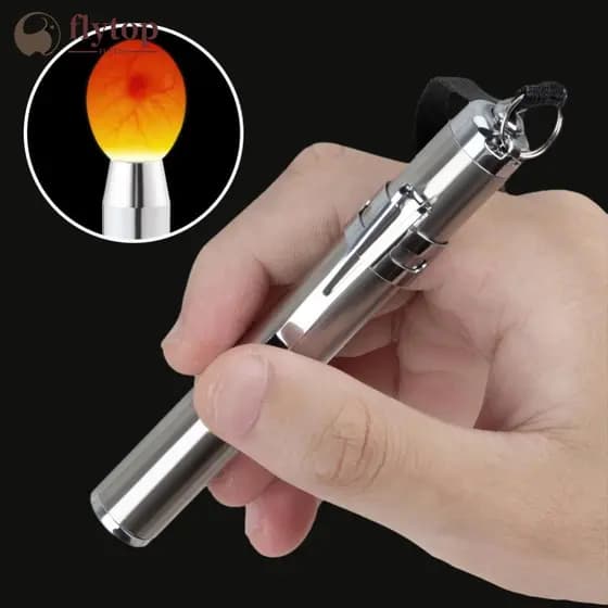 FLYTOP 1Pc Incubadora De Aço Inoxidável Eggtester Ovo Lanterna LED Detector De Ovos Equipamento De Incubação Para Frango