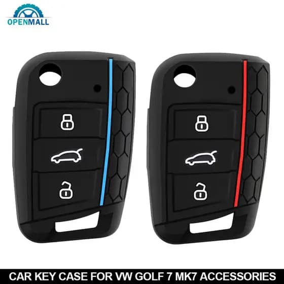 OPENMALL 3 Botões Chave De Silicone Para Carro Porta-Chaves Dobrável Proteção Remota VW Golf 7 MK7 Acessórios E4O4