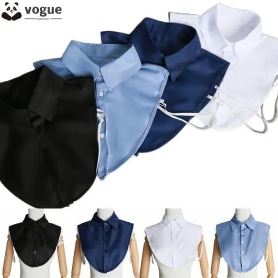 Colar Falso VOGUEEE , Gola Falsa Com Suporte Quadrado E Redonda Destacável De Cor Sólida De Ajuste Confortável