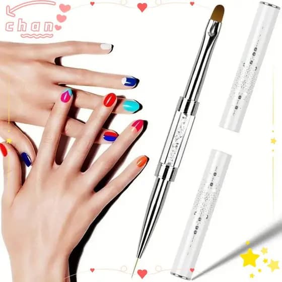 Caneta De Construção De Nail Art CHANBR , Pincel Multifuncional De Ponta Dupla Para Arte Em Unhas , Cabo De Cristal
