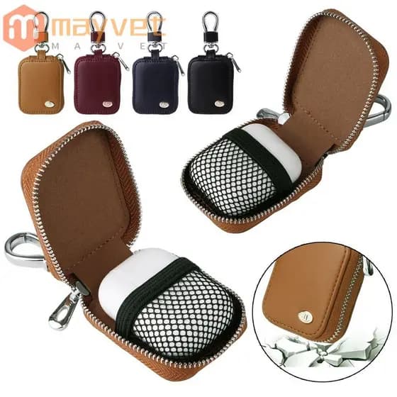 Capa De Couro MAYVET , Proteção Anti-Perda À Prova De Choque , Bolsa De Armazenamento Portátil Para Airpods 3 2 1
