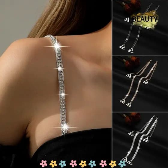 BEAU Alça De Ombro Para Roupa Íntima , Alças De Sutiã Ajustáveis Com Strass No , Decorativas