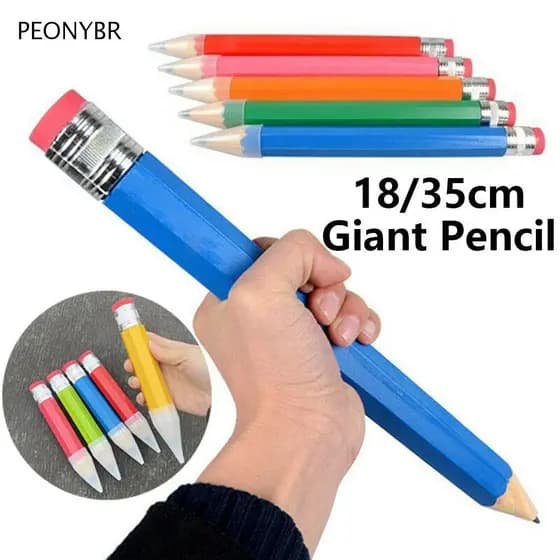 PEONYHOME Lápis Grande , Gigante De Brinquedo Novidade , Com Borracha Performance Prop 18/35CM De Papelaria