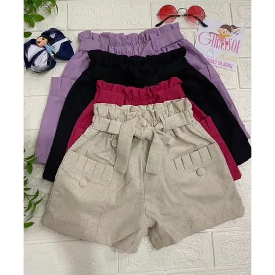 Shorts de linho infantil