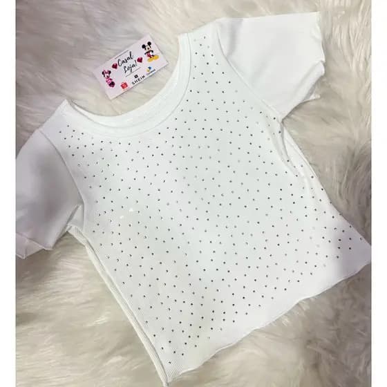 Blusa Brilho canelada para meninas