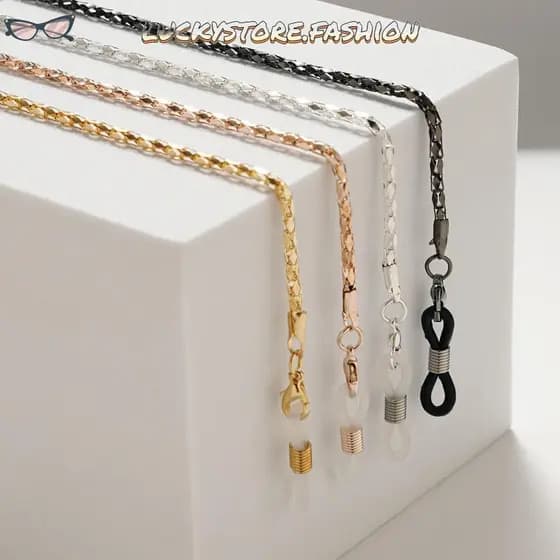 Correntes De Óculos LUCKYSTORE , Cordão De Sol Com Contas De Diamante De Metal Oco Antiderrapante