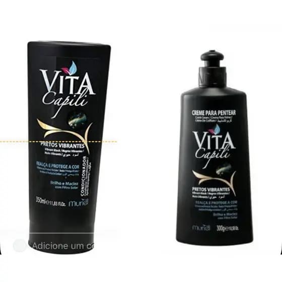 Kit Vita Capili Pretos Vibrantes Condicionador + Creme Pentear