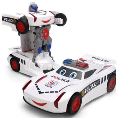 Carrinho Brinquedo Vira Robô Som Luz Anda Autobots 2 Em 1