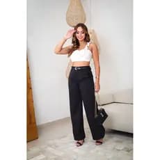 Calça Alfaiataria Feminina Cintura Alta Elegante Social Confortável para Trabalho e Dia a Dia