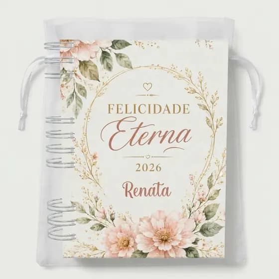 Congresso Felicidade Eterna Personalizado com Nome - Holográfico - 200 pag - Saco para Presente