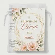 Congresso Felicidade Eterna Personalizado com Nome - Holográfico - 200 pag - Saco para Presente