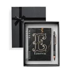 Kit Presente Caderneta Personalizada Caneta com Nome Caixa Elegante Presente Brinde Agenda Masculina