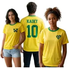 Camiseta Brasil Personalizada com Nome - Dryfit - Feminina e Masculina P M G GG - Borboleta Brasil