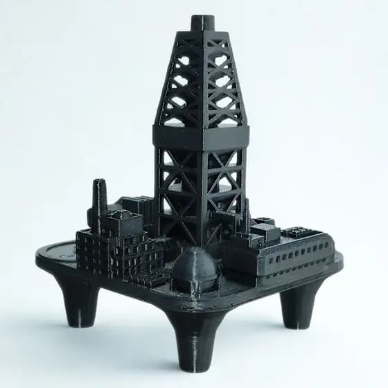 Miniatura Plataforma de Petróleo em Impressão 3D