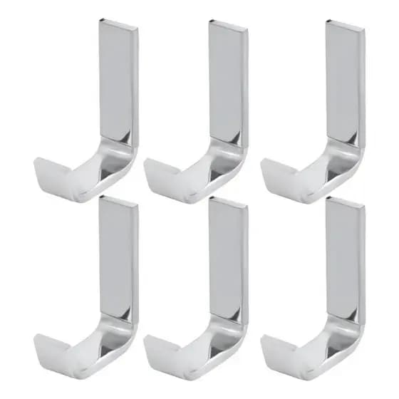kit 6 Cabide Simples quadrado para Toalha Gancho em Aço Inox Alumínio