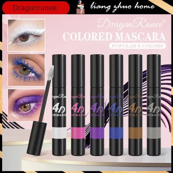 Dragon Ranee 4D Azul Colorido Rímel À Prova D'água Cílios Alongamento Roxo Branco Preto Rosa Grosso Curling Secagem Rápi