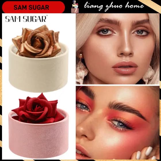 SAM Açúcar Floral Blush 3D Pétala Rosa Natural Iluminador Flor Pigmento De Longa Duração Maquiagem Facial Iluminar Efeit