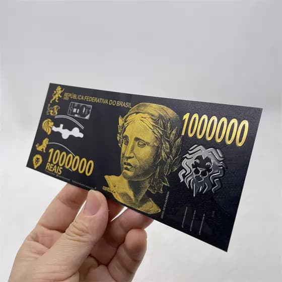 cédula 1 Milhão de Reais Black Ouro Leão Colecionável Nota de 1 milhão