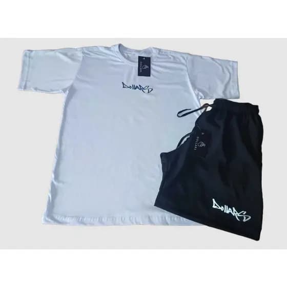 CAMISETA E SHORTS TACTEL DOLLARS PRAIA VERÃO SKATE SURF ELASTANO LANÇAMENTO