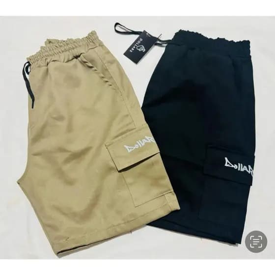 Kit 2 Short Masculino Cargo Linho Sarja Bermuda Masculina Curta Promoção