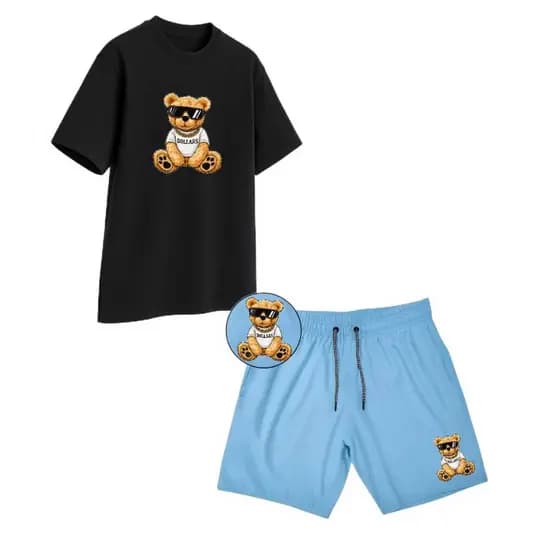 Camiseta Dollars E Bermuda Tactel Shorts Praia Sk8 Treino Skate URSO BEAT OFERTA STREETWEAR