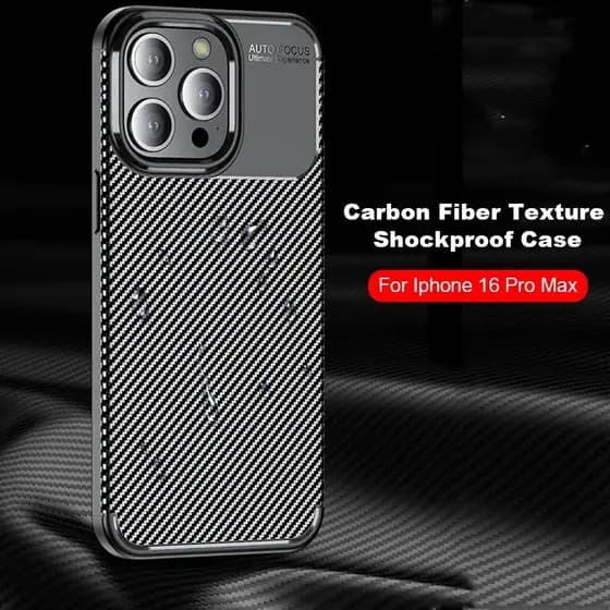 Para iPhone 17 17e 16e 16 15 14 13 12 11 Pro Max Ar Plus Fibra De Carbono Sot TPU Pára-Choques Silicone À Prova De Choqu
