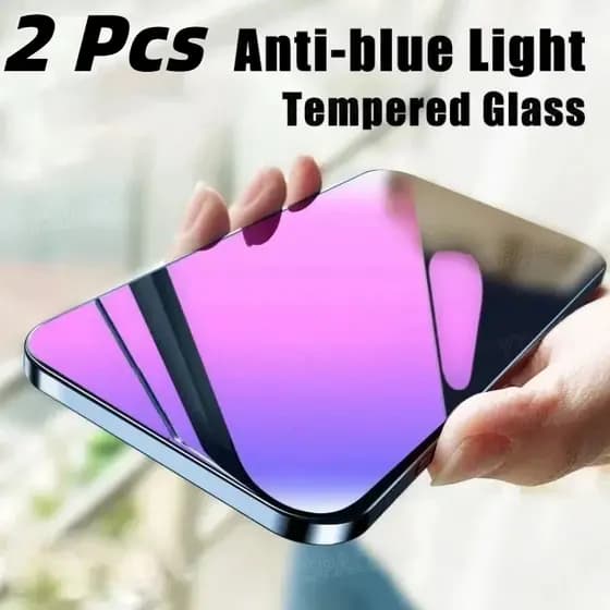 Capa Completa Anti Raio Azul Vidro Temperado Xiaomi 17 15T 14T Poco F8 X8 F7 X7 M7 F6 X6 M6 F5 X5 Pro Filme Protetor De