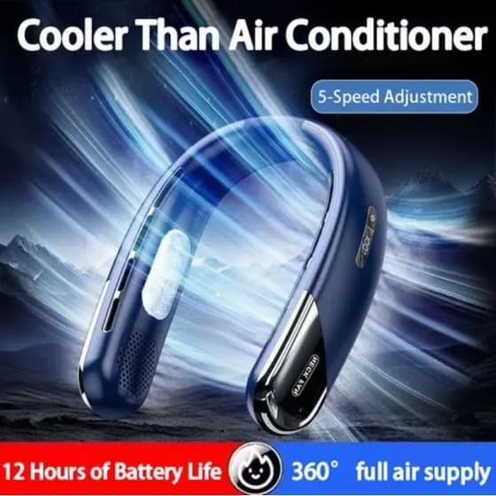 10000mAh Kipas Leher Ventilador De Pescoço Portátil Sem Lâmina USB Recarregável LED Display Digital Esportivo Resfriamen